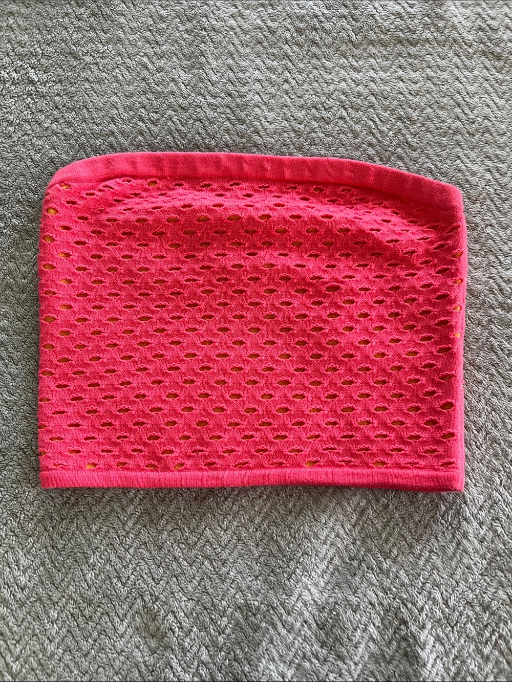 Aerie Hot Pink & Orange Knit Cropped Tube Top Size XS